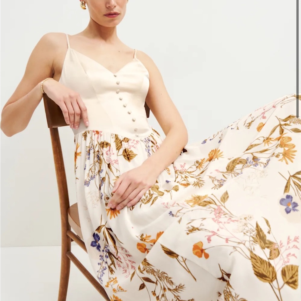 Floral Cream Maxi Dress